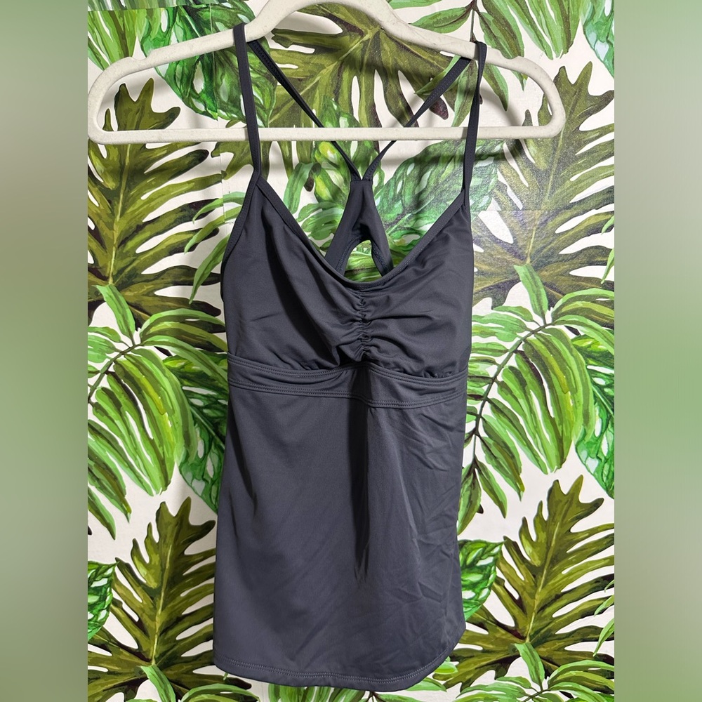 Athleta Navy Cross Back Tank Top with Built In Bra